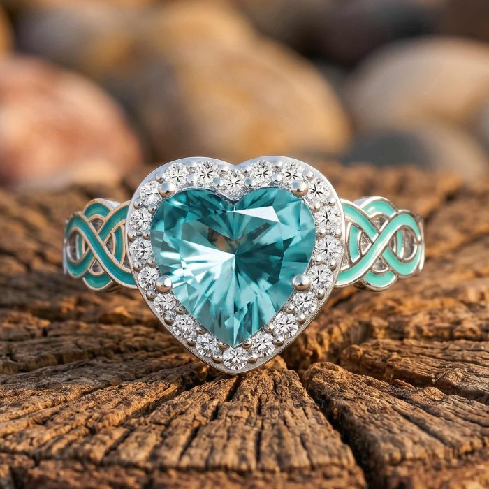 Ocean Heart Ring - Aquamarine 1