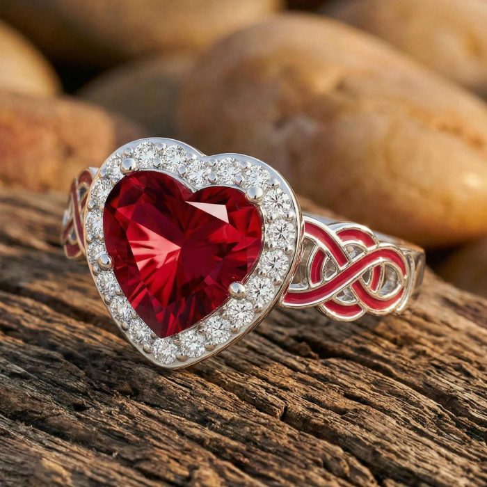 Ocean Heart Ring - Ruby 1