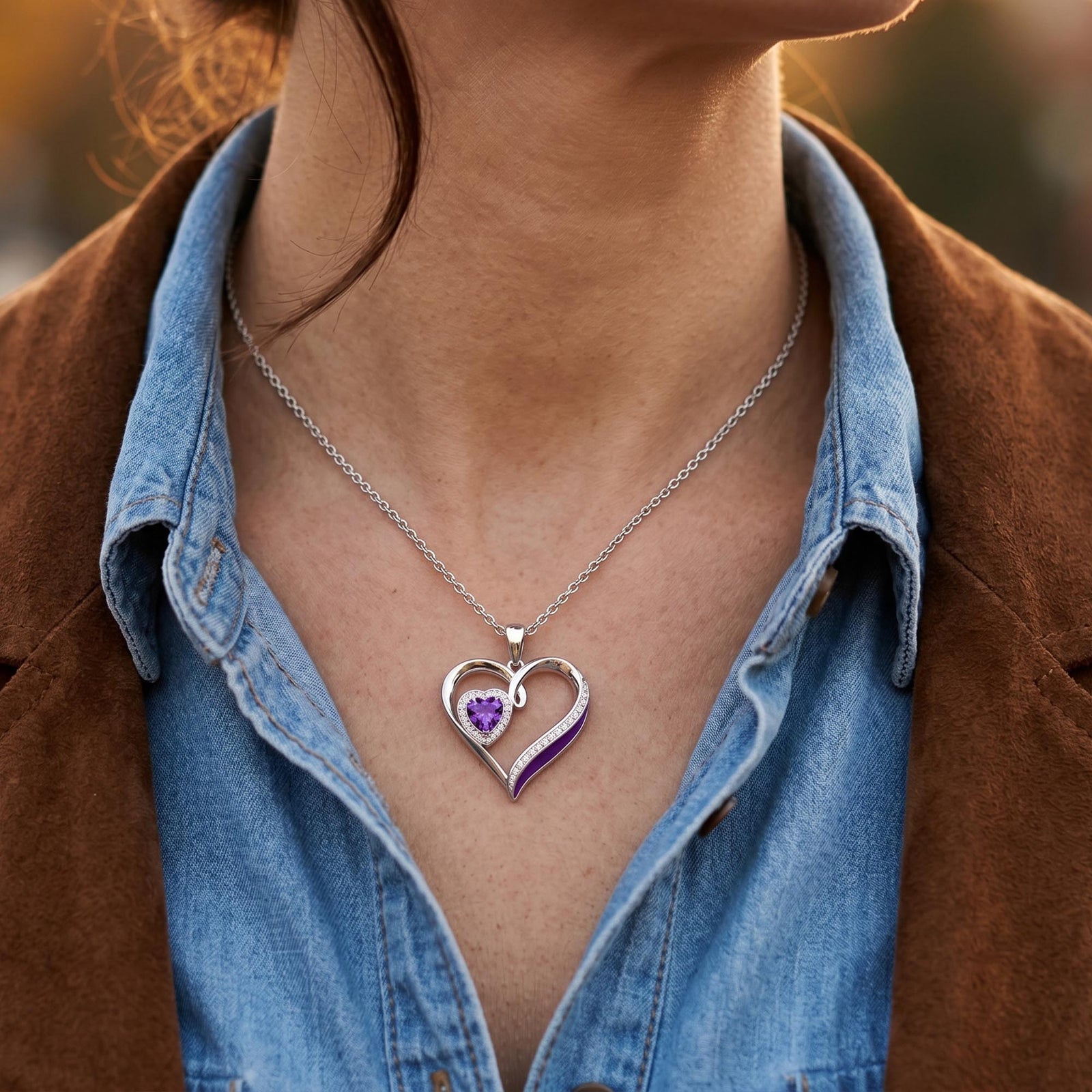 Passion Heart Necklace - Amethyst 4