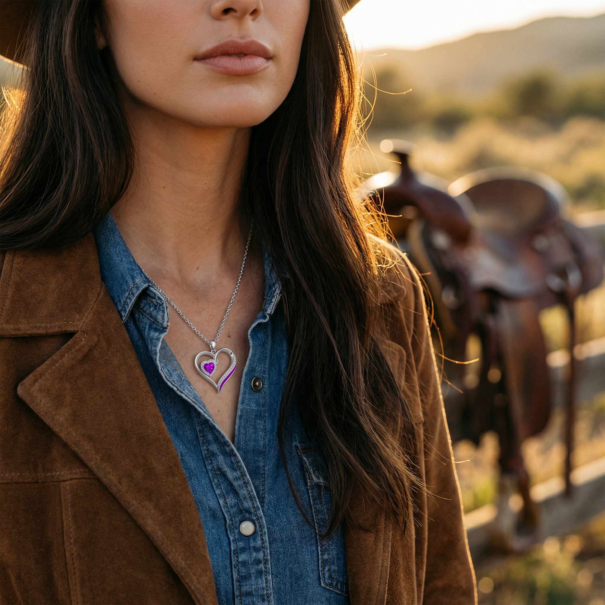 Passion Heart Necklace - Amethyst 2