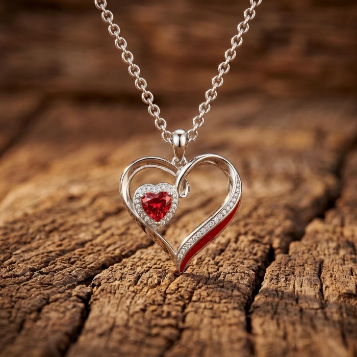 Passion Heart Necklace - Ruby 1
