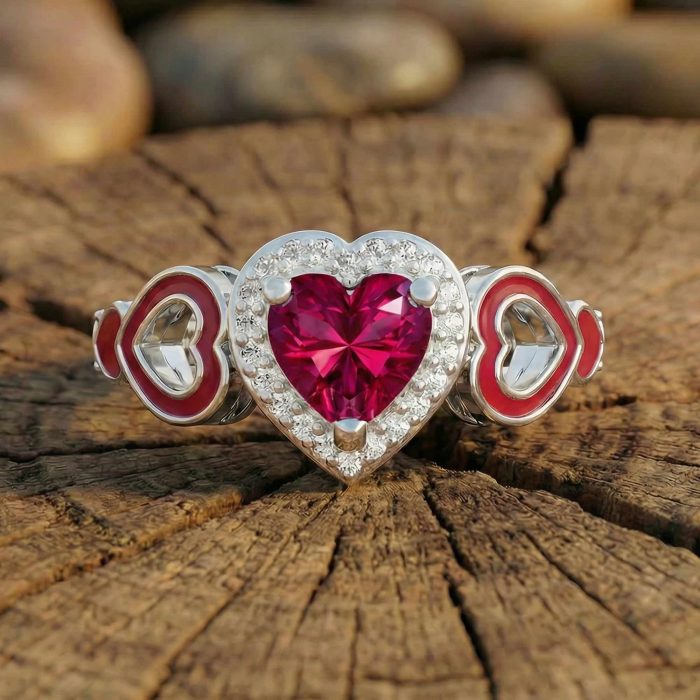 Passion Heart Ring - Ruby 1