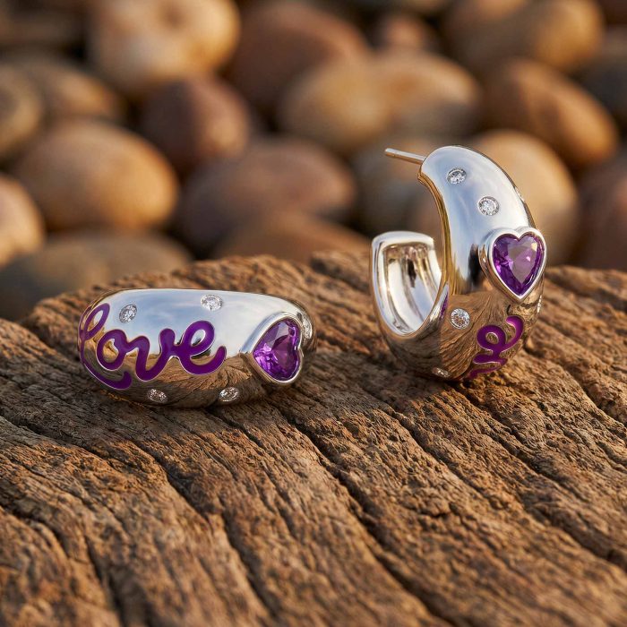 Promise Love Earrings - Amethyst 1