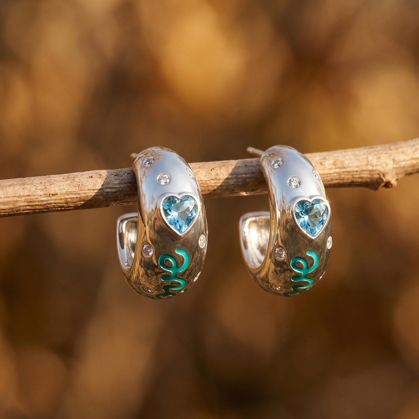 Promise Love Earrings - Aquamarine 3