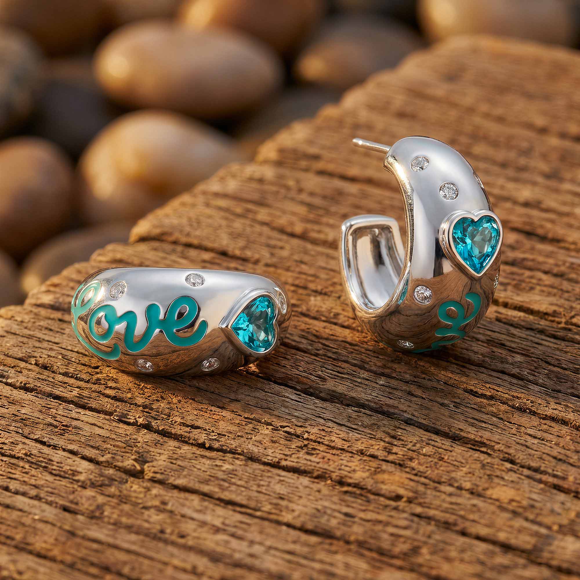 Promise Love Earrings - Aquamarine 1