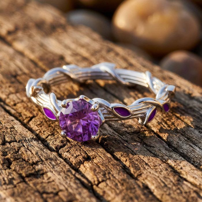Promise Rose Ring - Amethyst 1