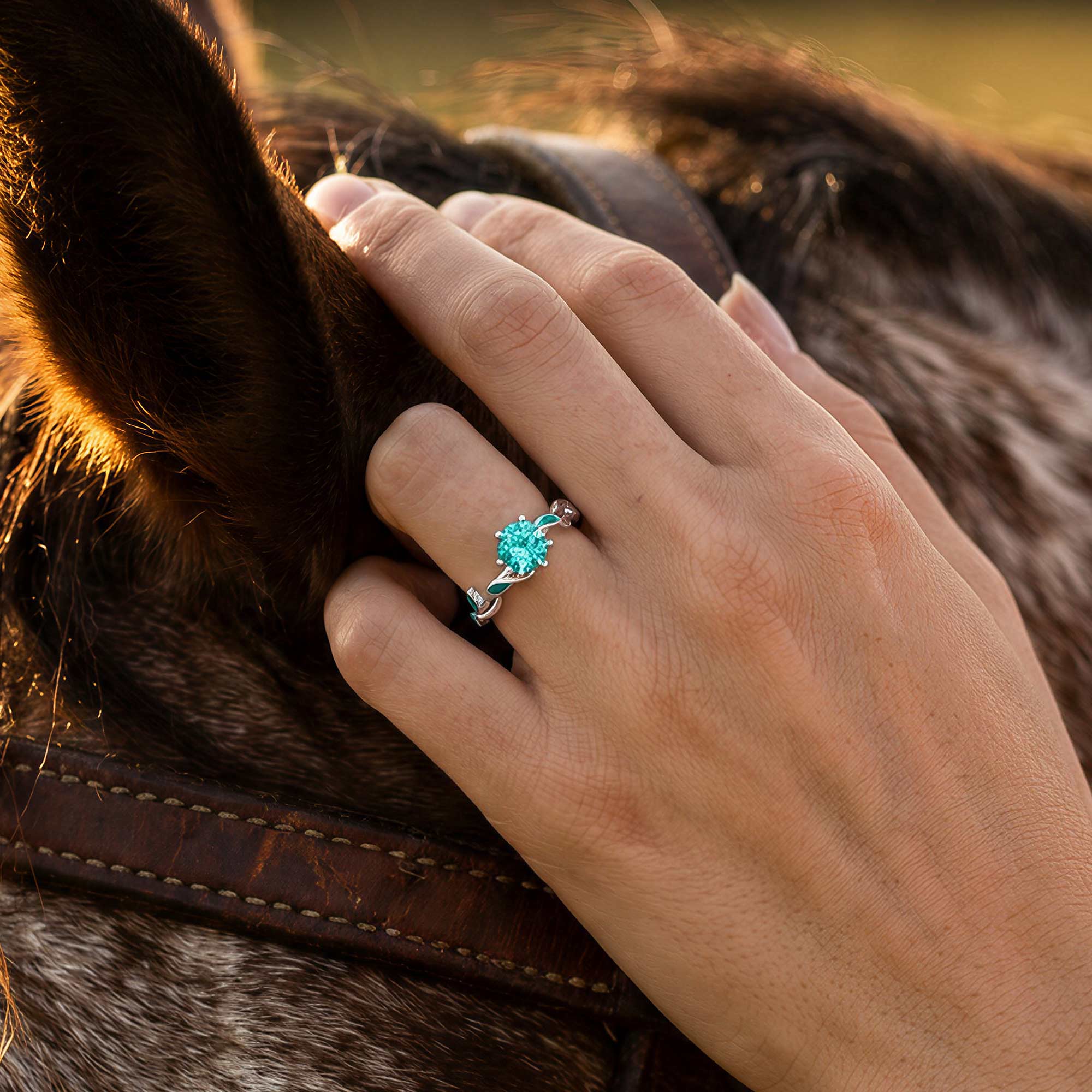 Promise Rose Ring - Aquamarine 4