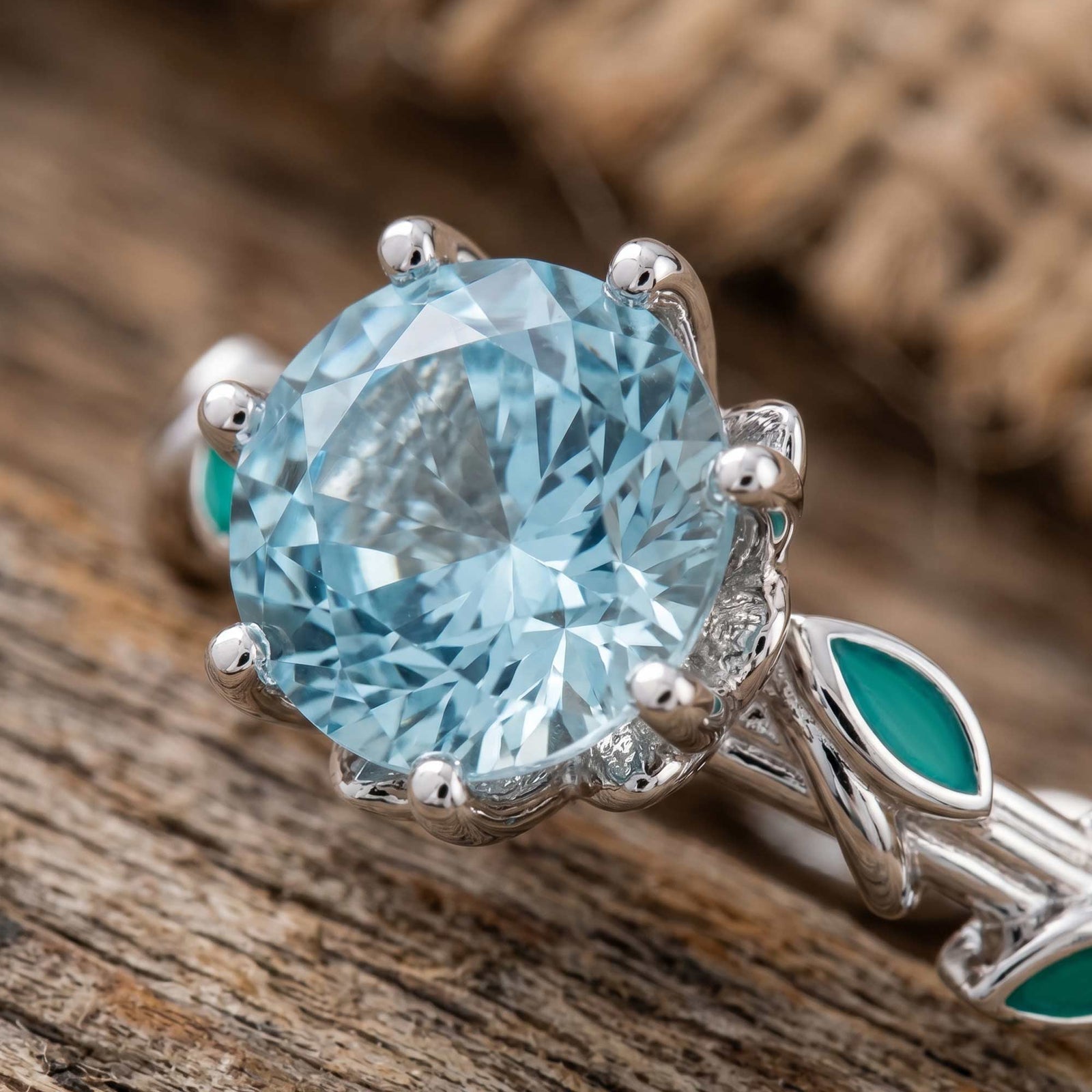 Promise Rose Ring - Aquamarine 3