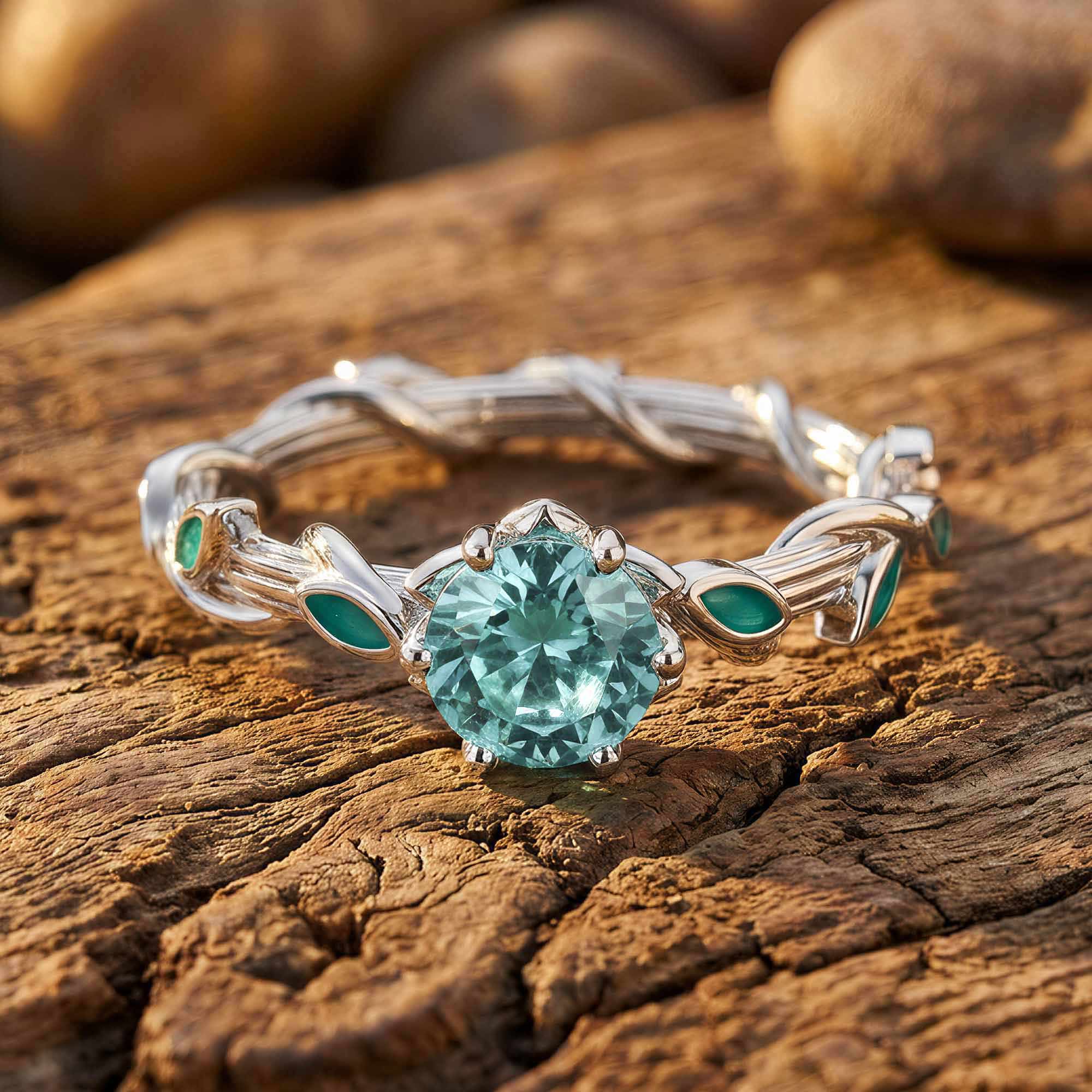 Promise Rose Ring - Aquamarine 1