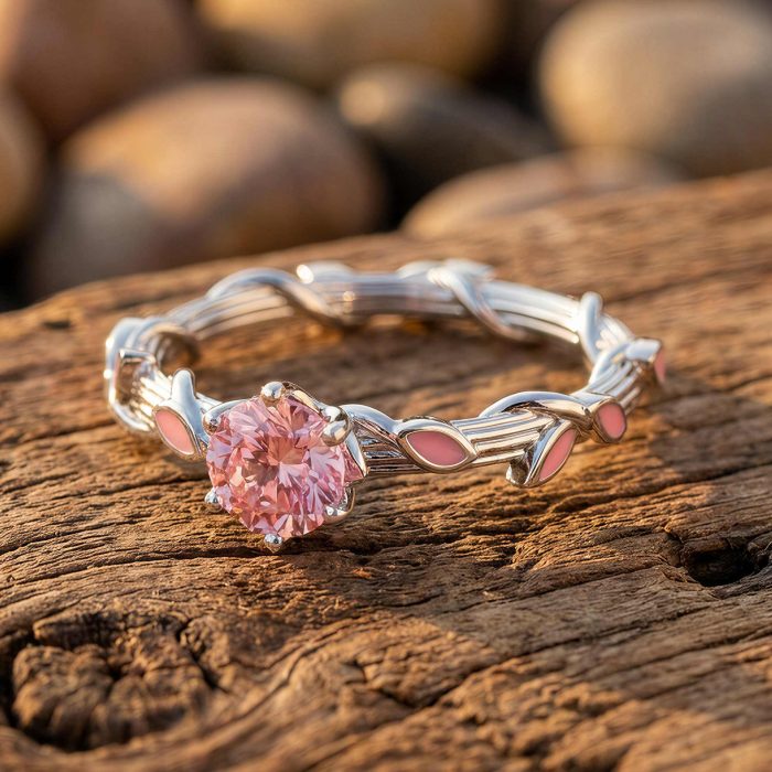 Promise Rose Ring - Rose Quartz 1