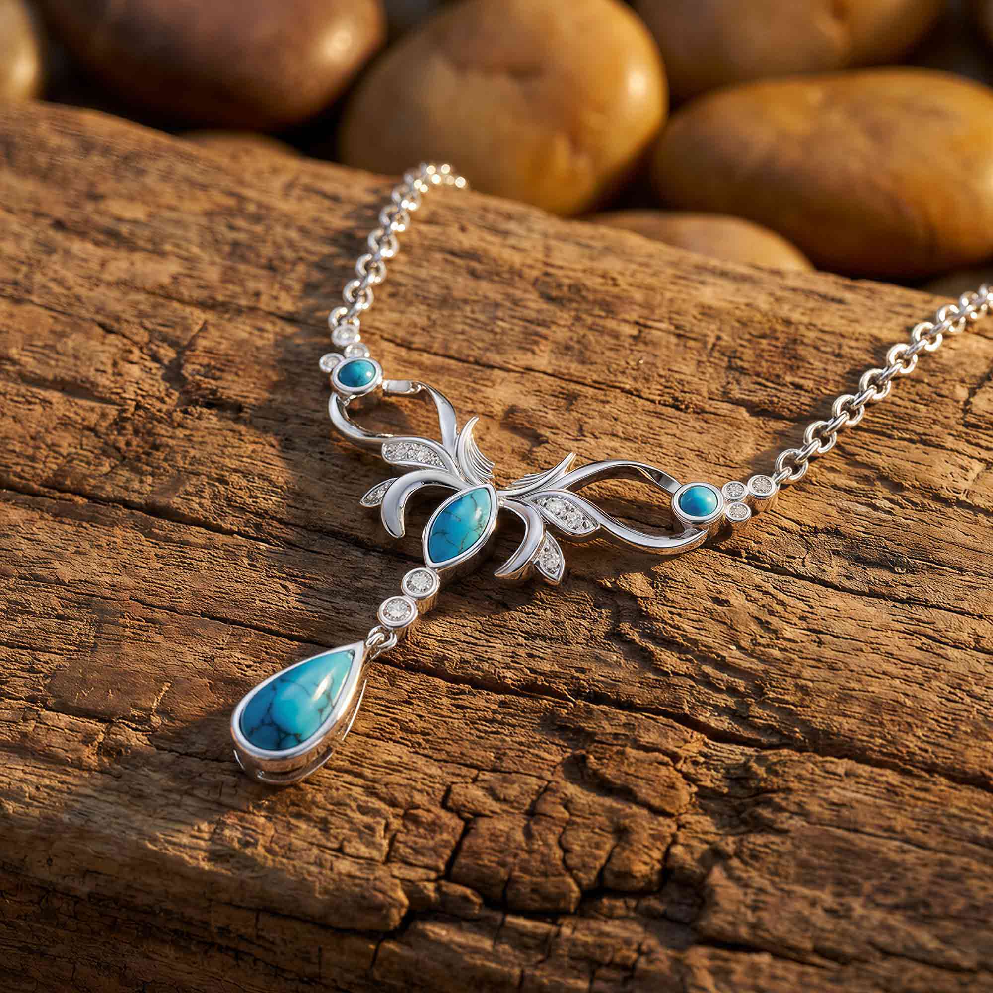 Sacred Antler Necklace - Turquoise 3