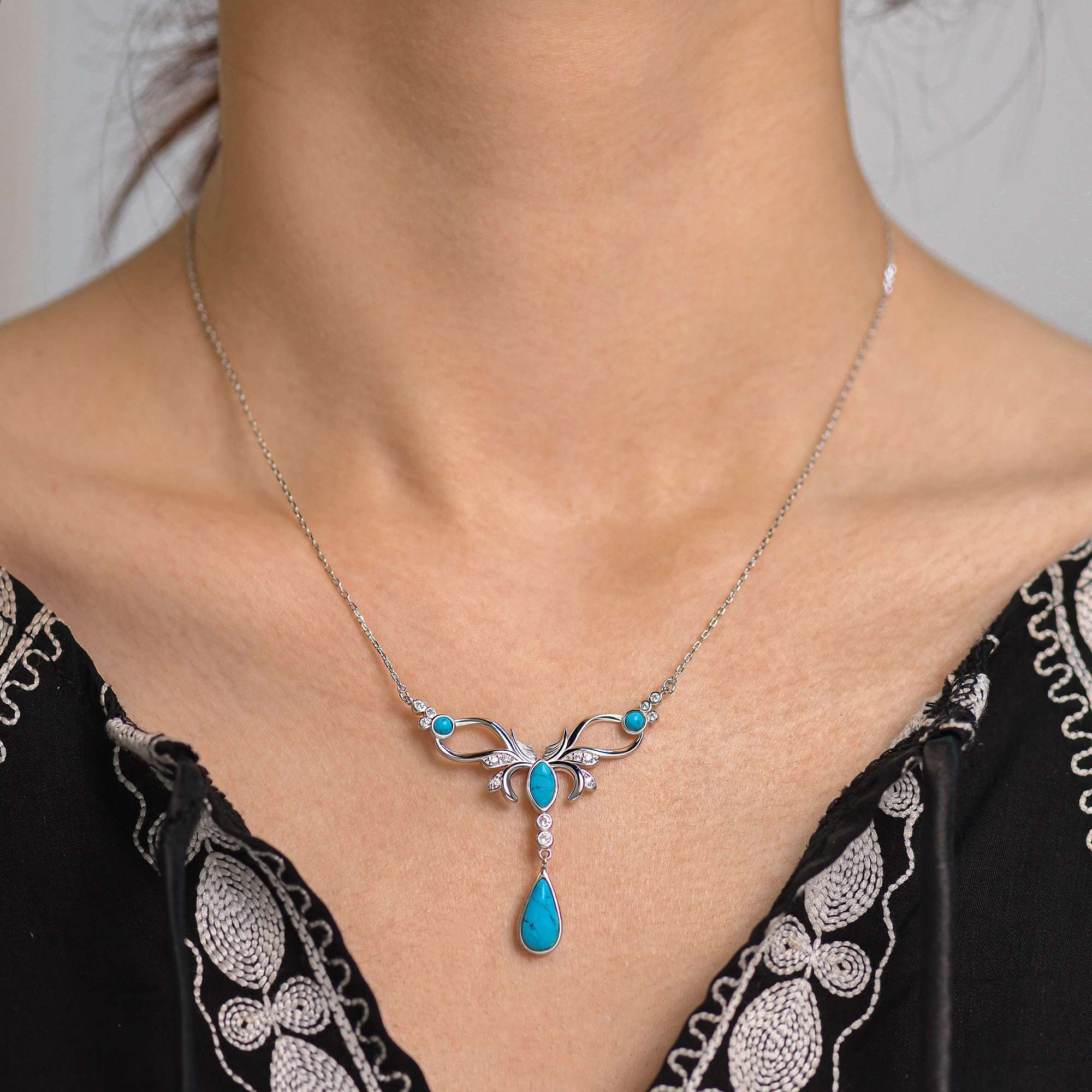 Sacred Antler Necklace - Turquoise 4