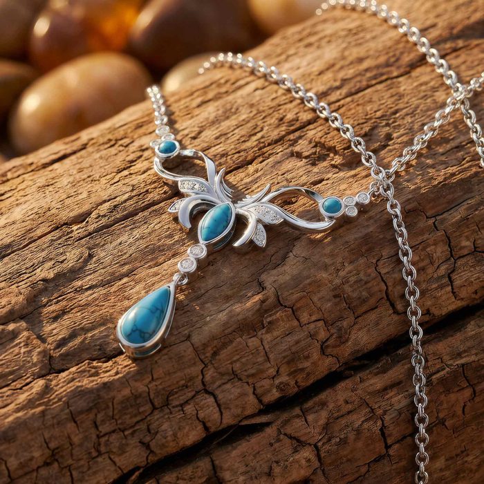 Sacred Antler Necklace - Turquoise 1