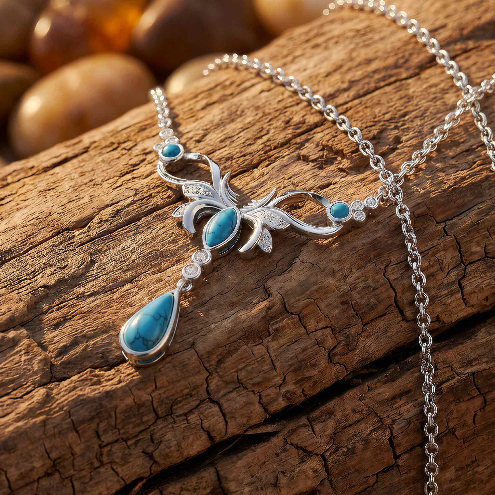 Sacred Antler Necklace - Turquoise 1