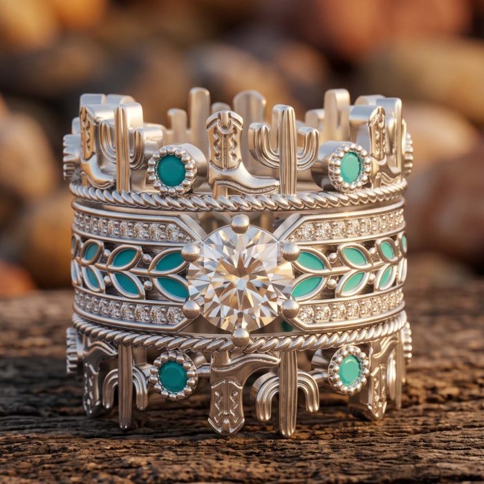 Saguaro Trail Ring Set - Moissanite 1