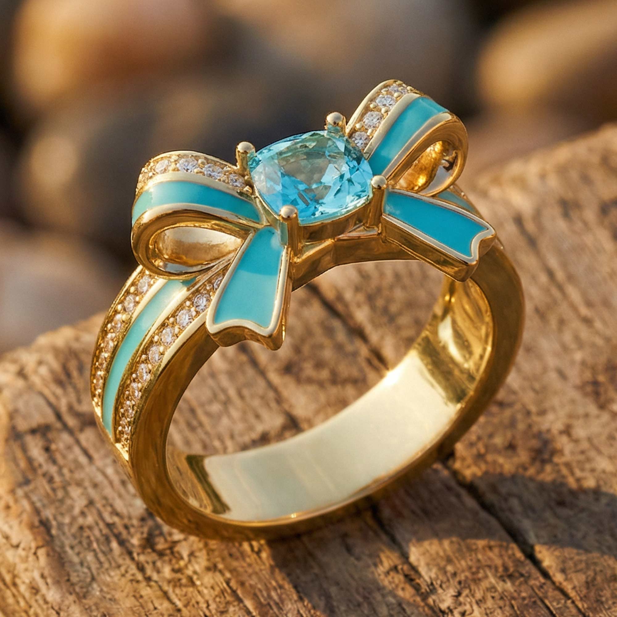 Seamuse Rosette Ring - Aquamarine 3