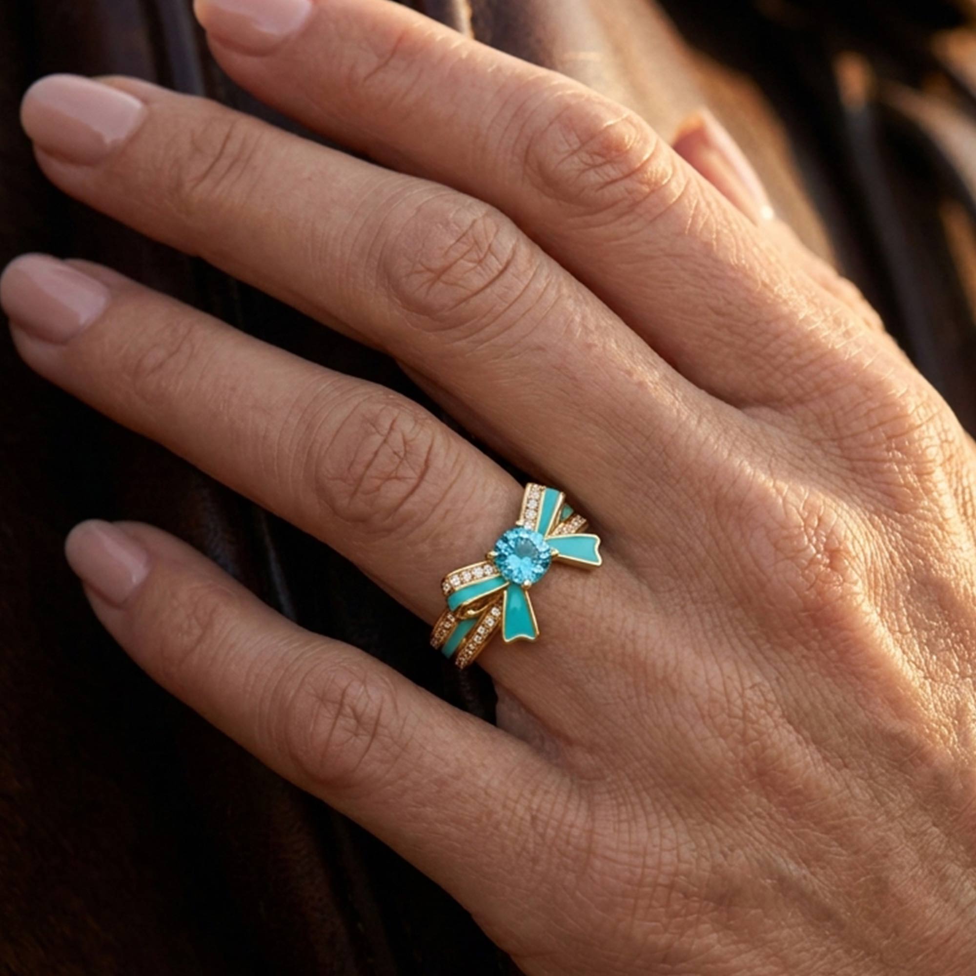 Seamuse Rosette Ring - Aquamarine 2