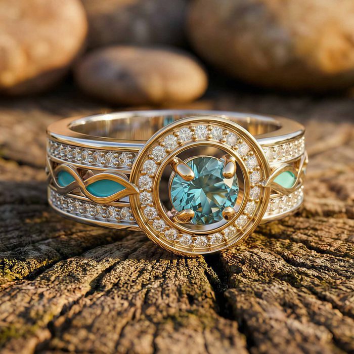 Shining Rodeo Ring - Aquamarine 1