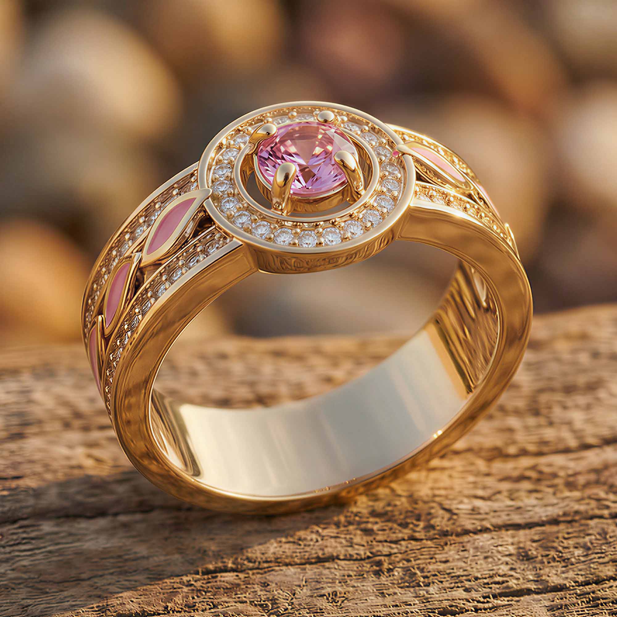 Shining Rodeo Ring - Rose Quartz & Pink 3