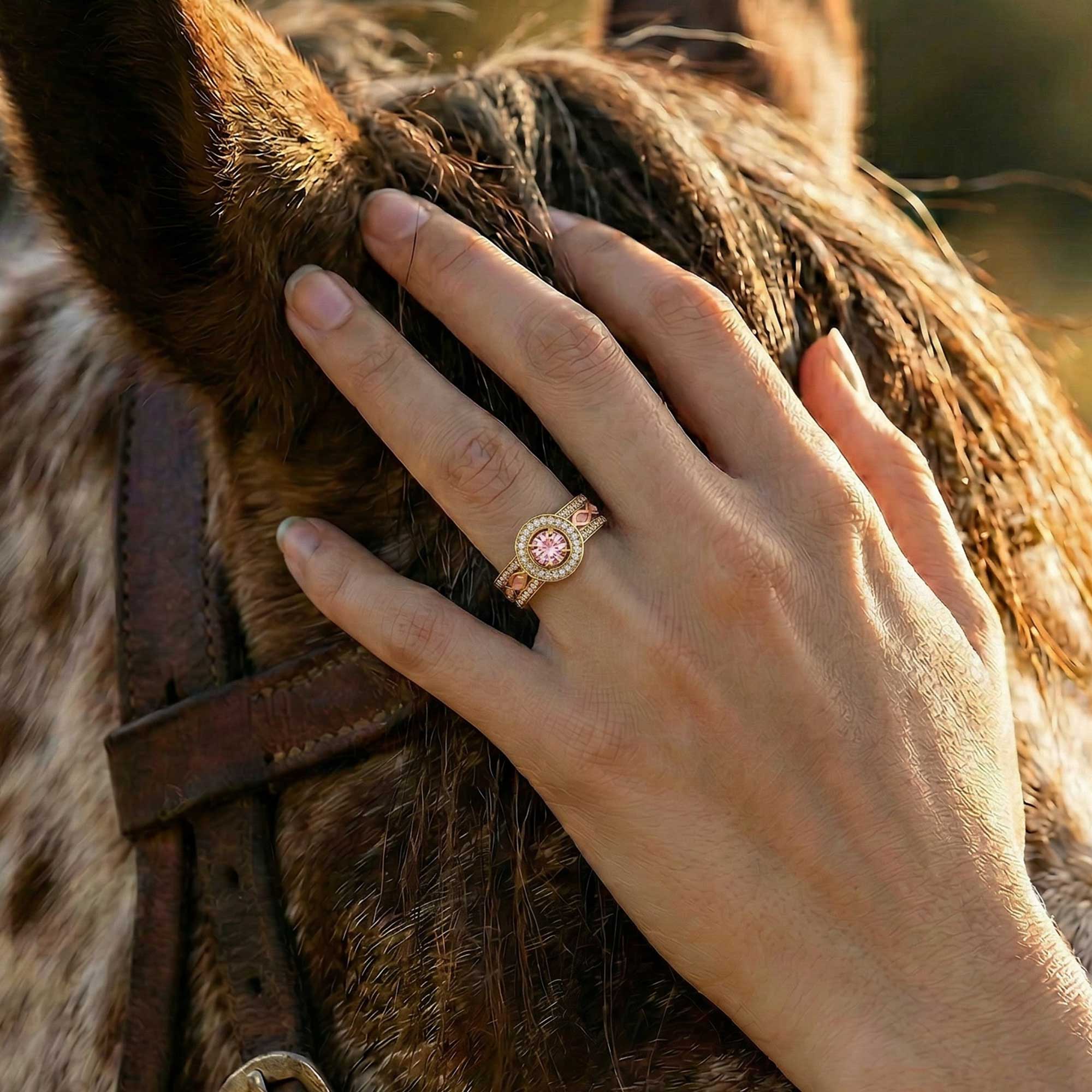 Shining Rodeo Ring - Rose Quartz & Pink 2