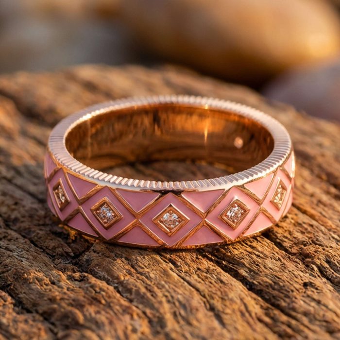 Sierra Geometric Ring - Pink 1