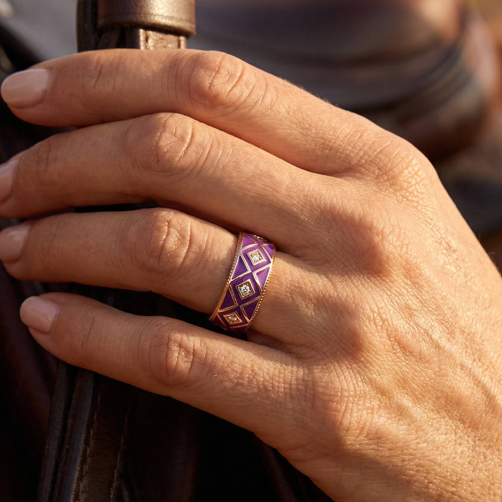 Sierra Geometric Ring - Purple 4