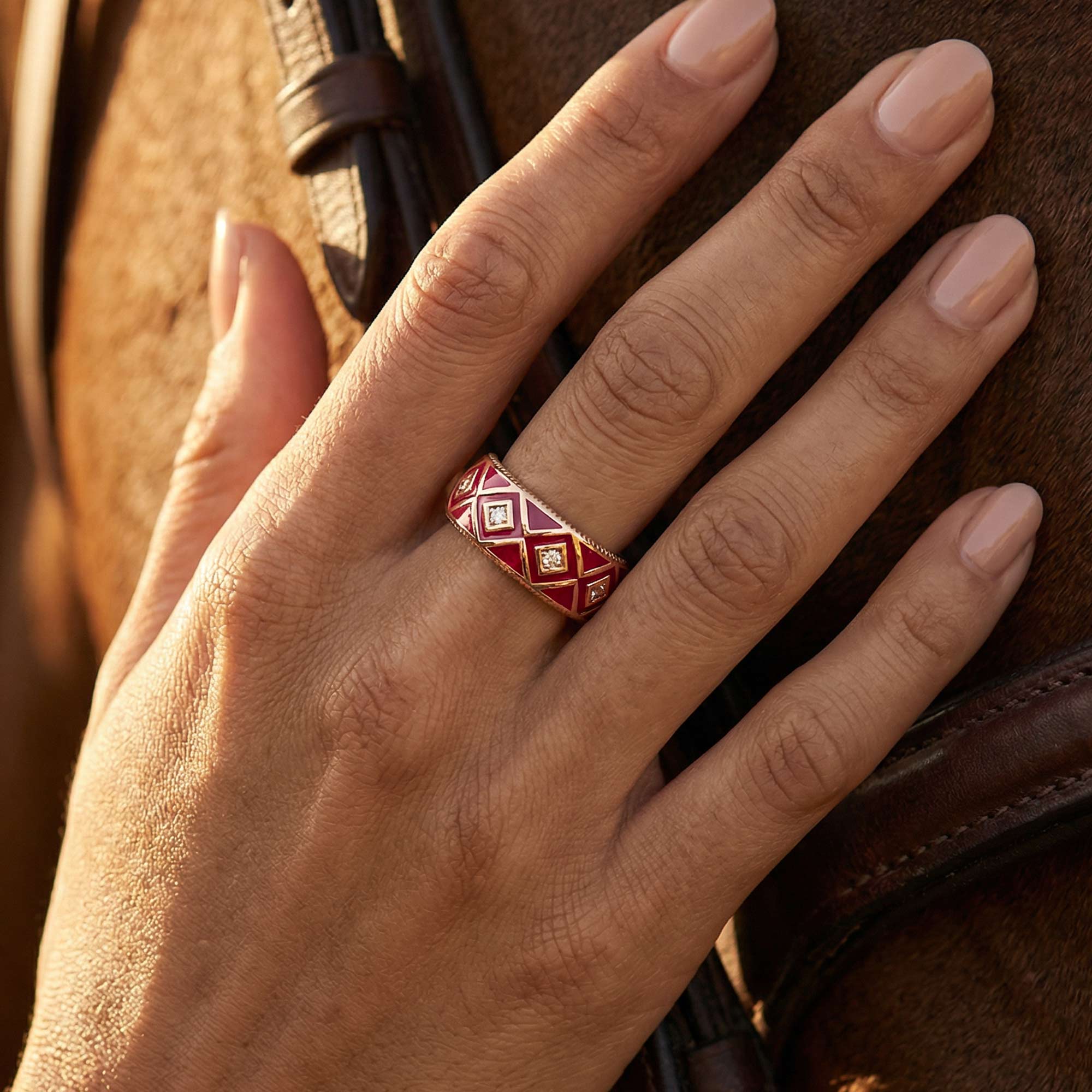 Sierra Geometric Ring - Red 2