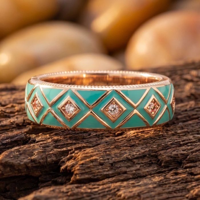 Sierra Geometric Ring - Turquoise 1