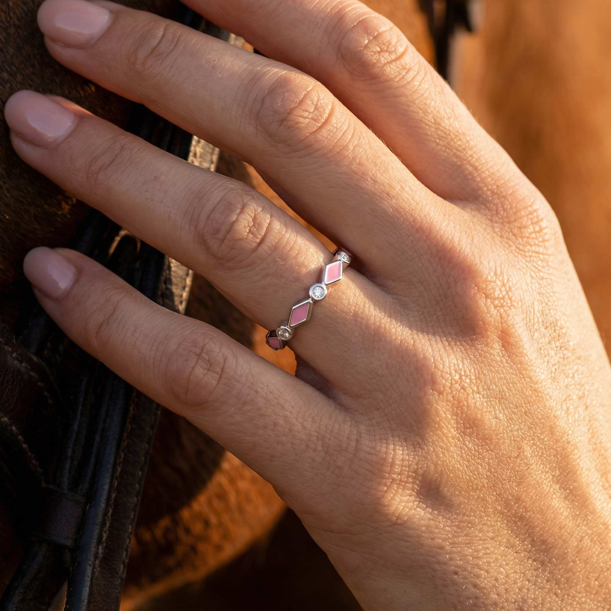 Silent Geometry Ring - Pink 4