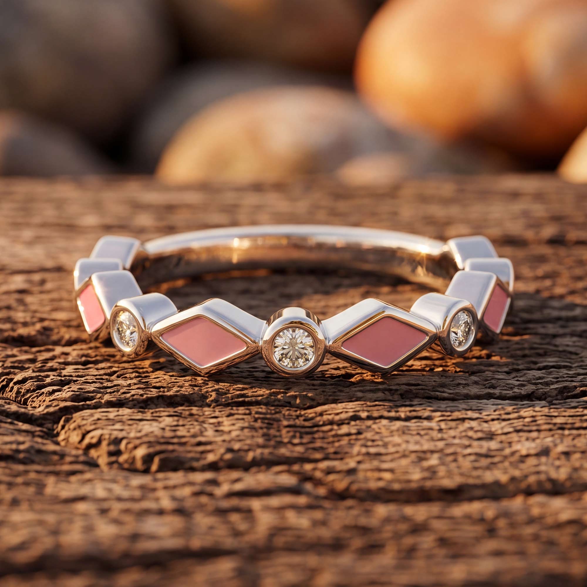Silent Geometry Ring - Pink 3