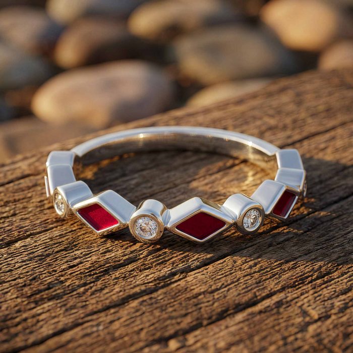 Silent Geometry Ring - Red 1