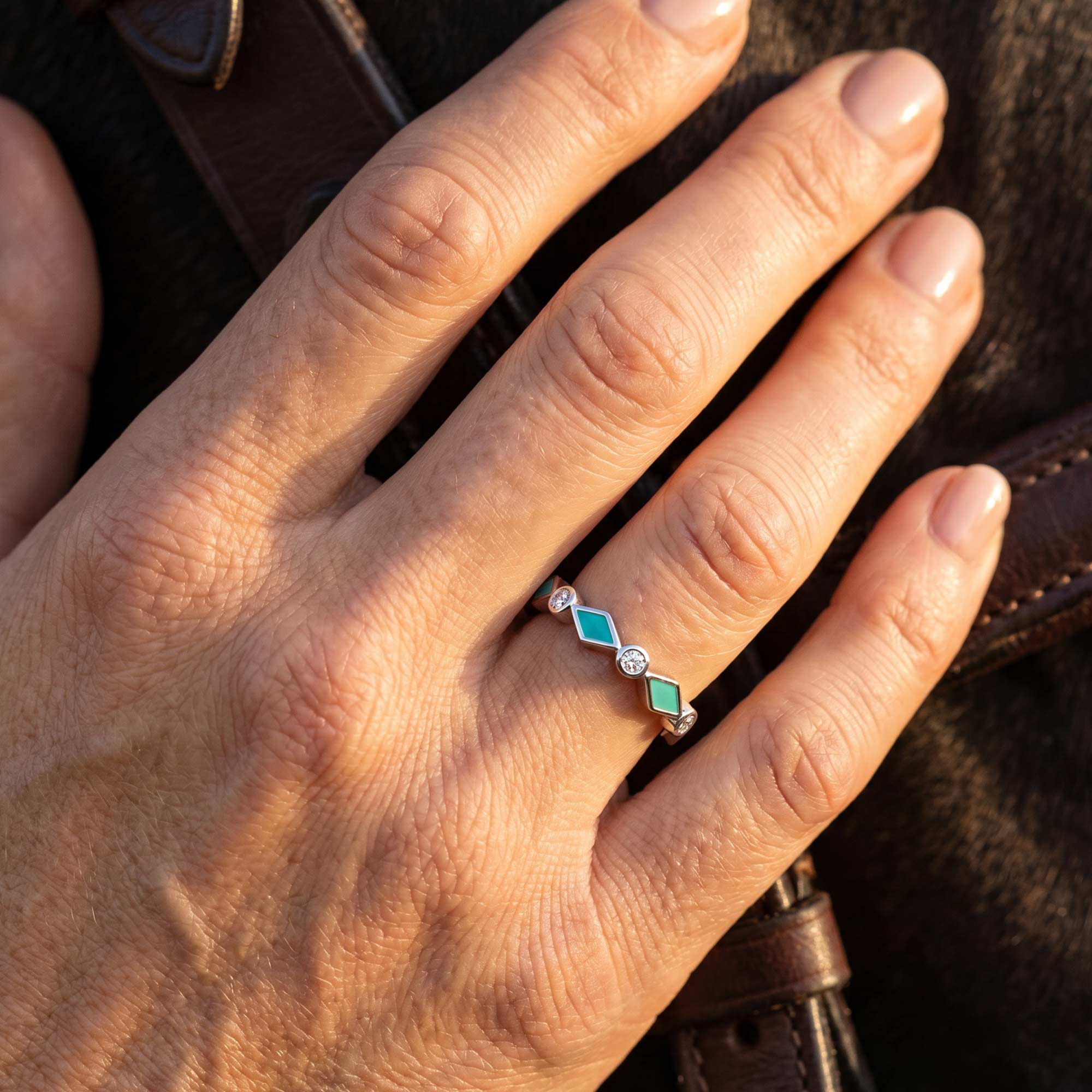 Silent Geometry Ring - Turquoise 4