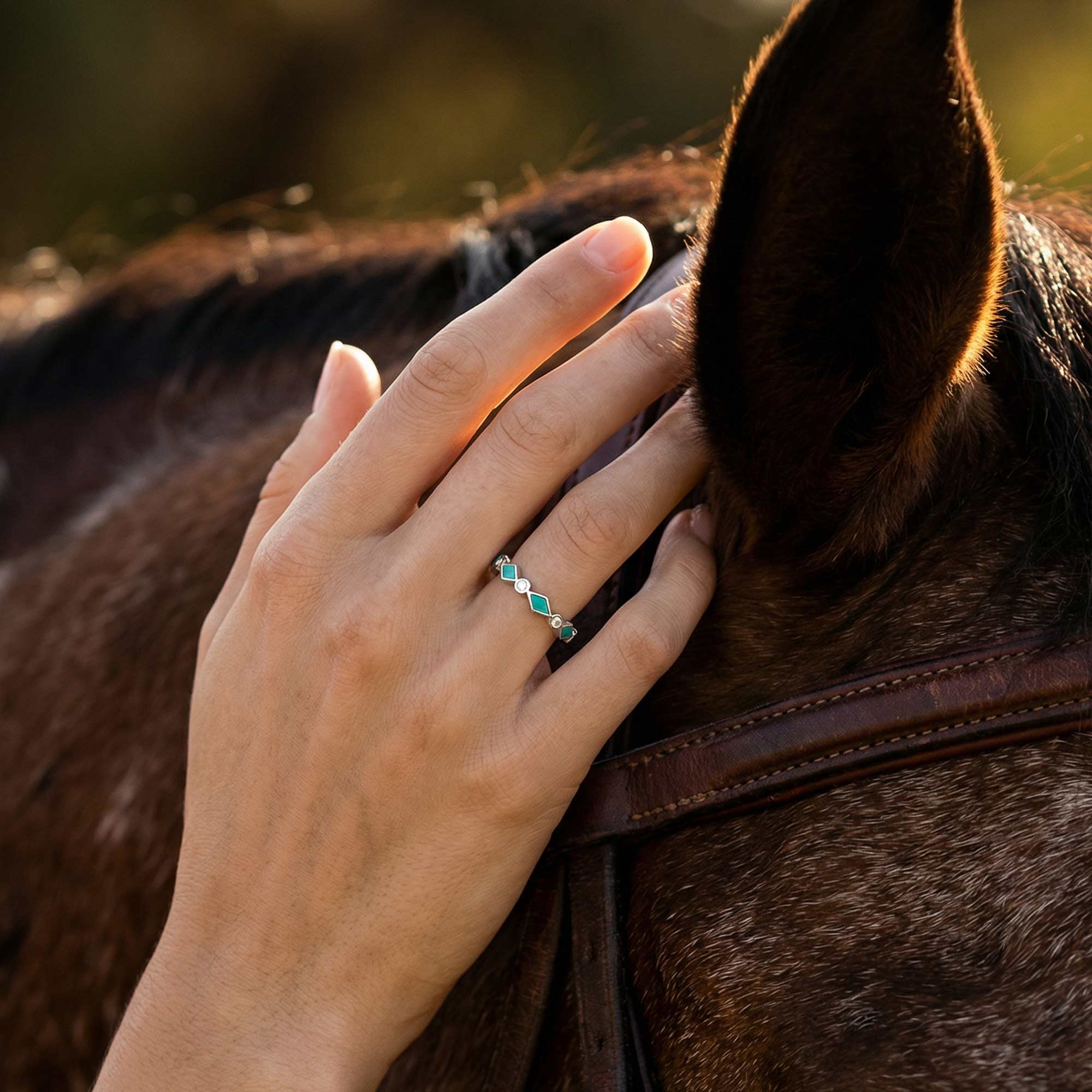 Silent Geometry Ring - Turquoise 2