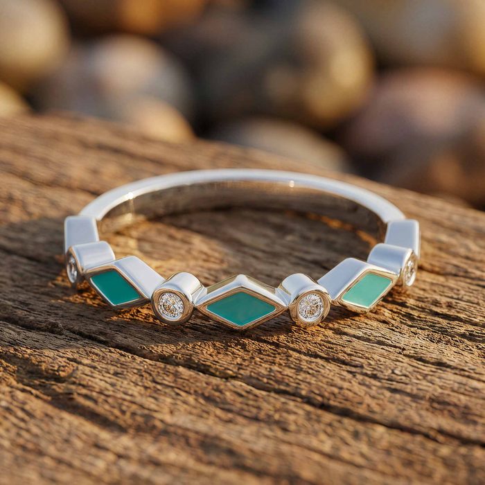 Silent Geometry Ring - Turquoise 1