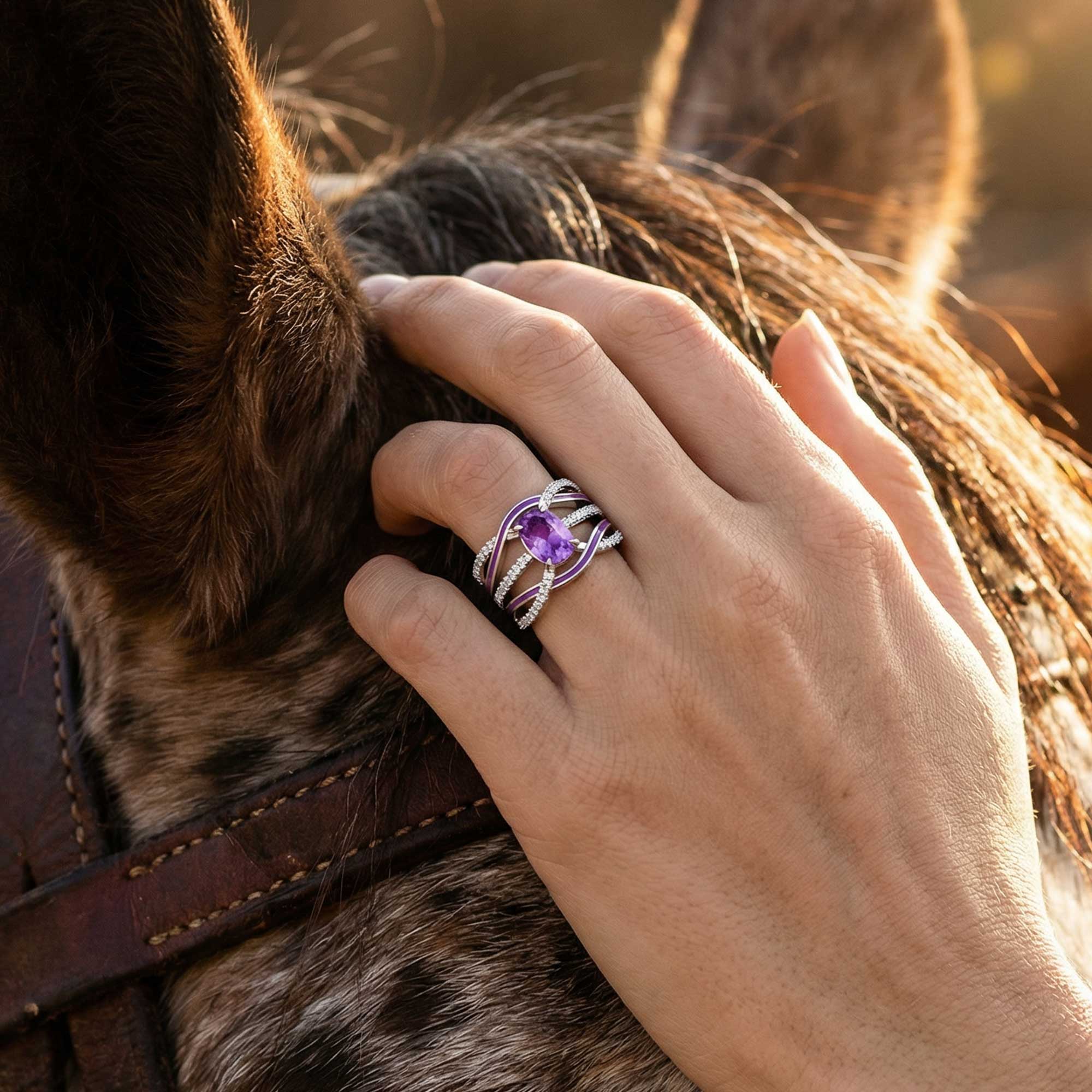 Silver Rapids Ring - Amethyst 2