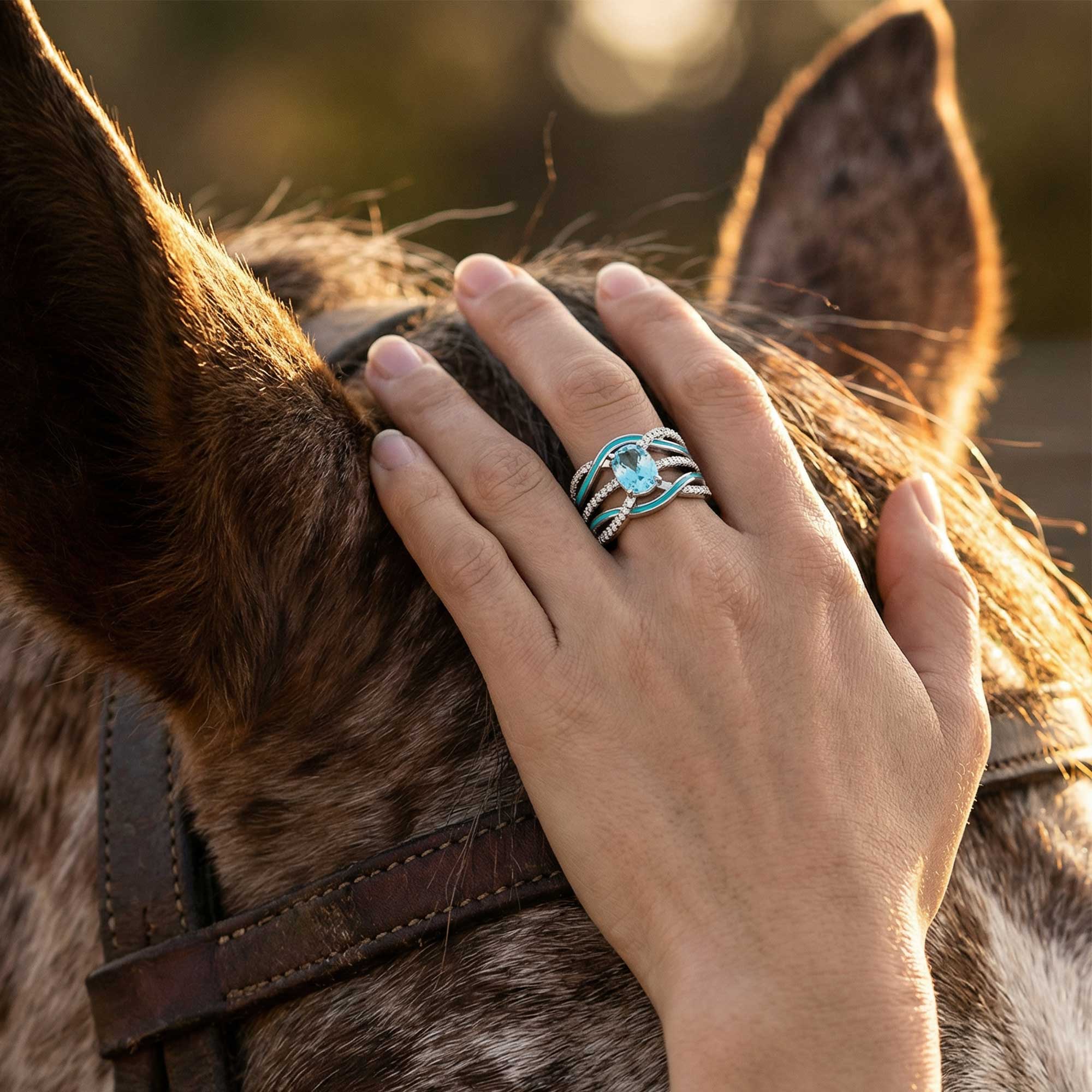Silver Rapids Ring - Aquamarine 2