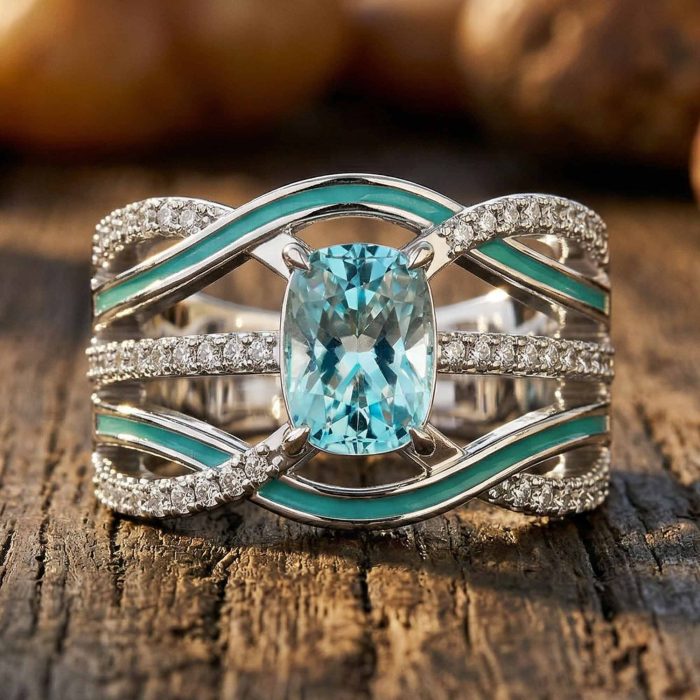 Silver Rapids Ring - Aquamarine 1
