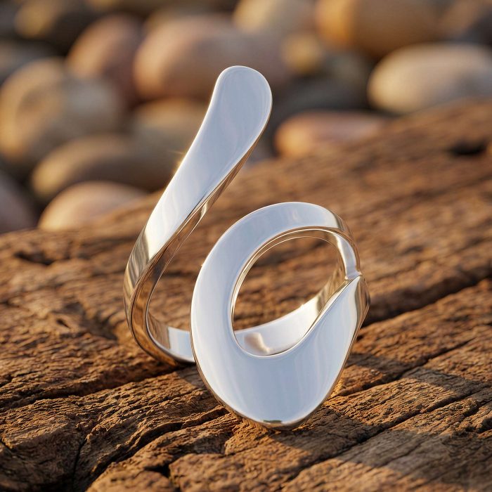 Sleek Asymmetrical Metal Ring 1