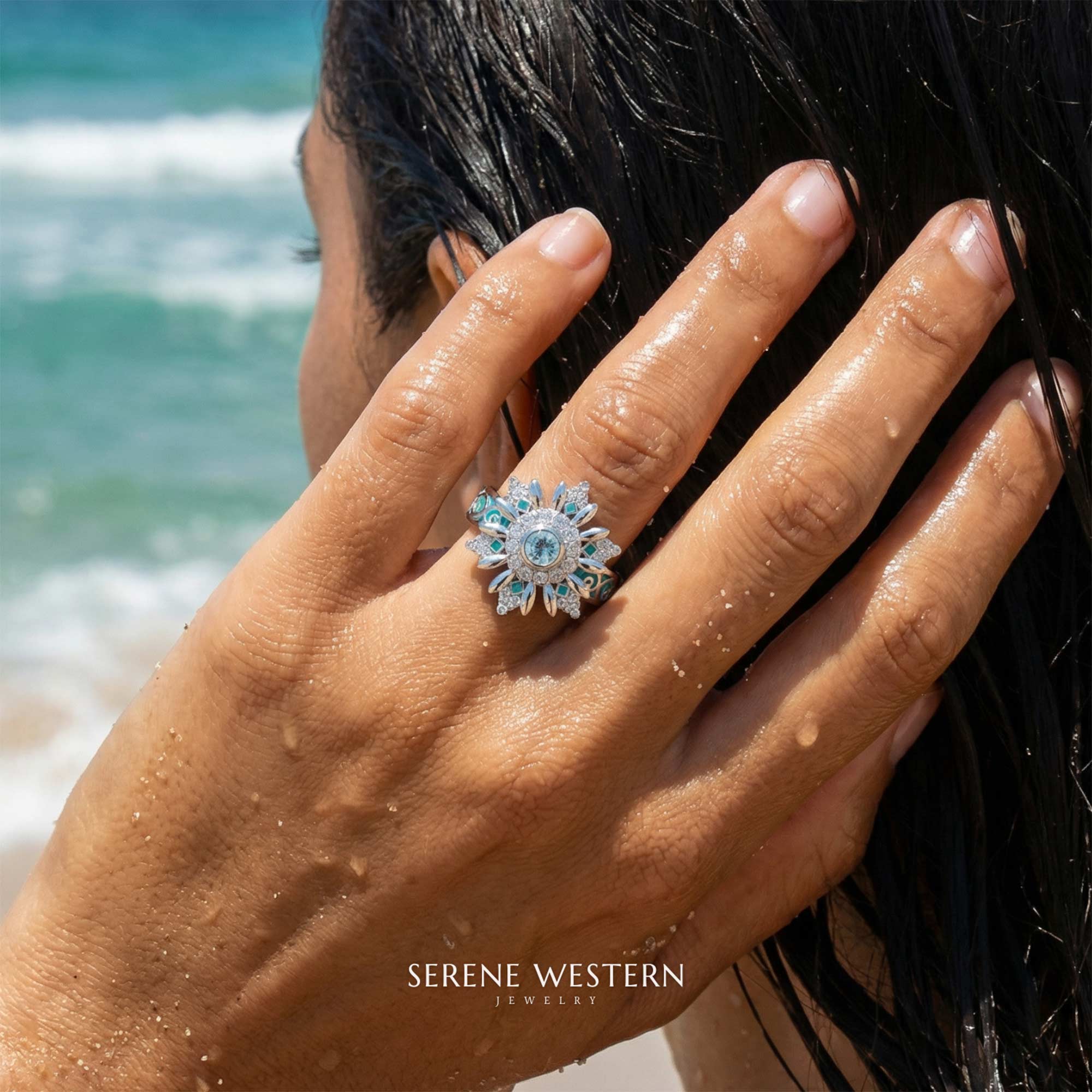 Snowbound Mystery Ring - Aquamarine 2