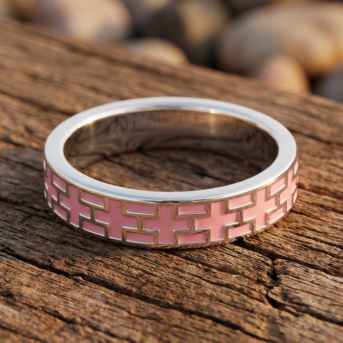 Stacked Edge Ring - Pink 1