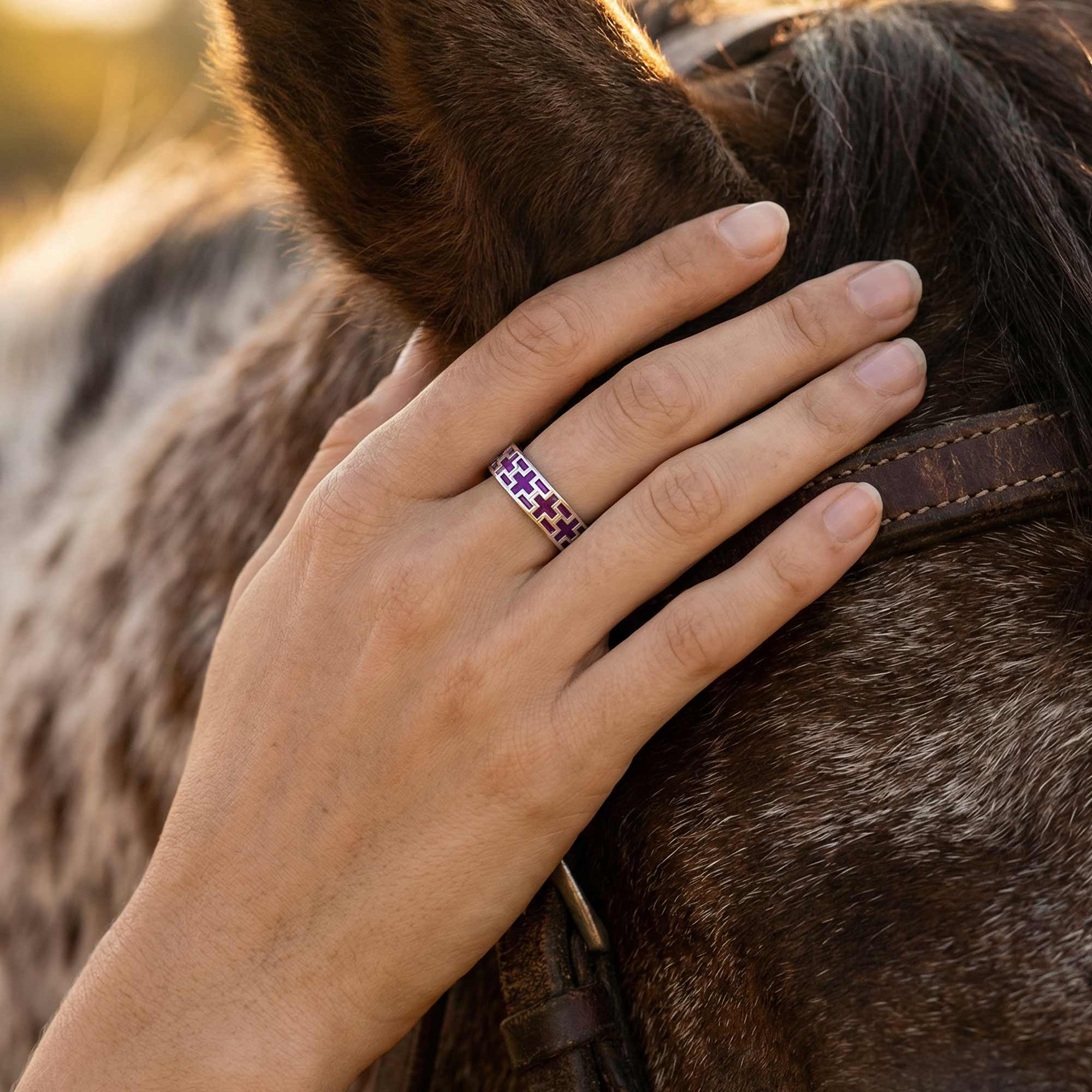 Stacked Edge Ring - Purple 2