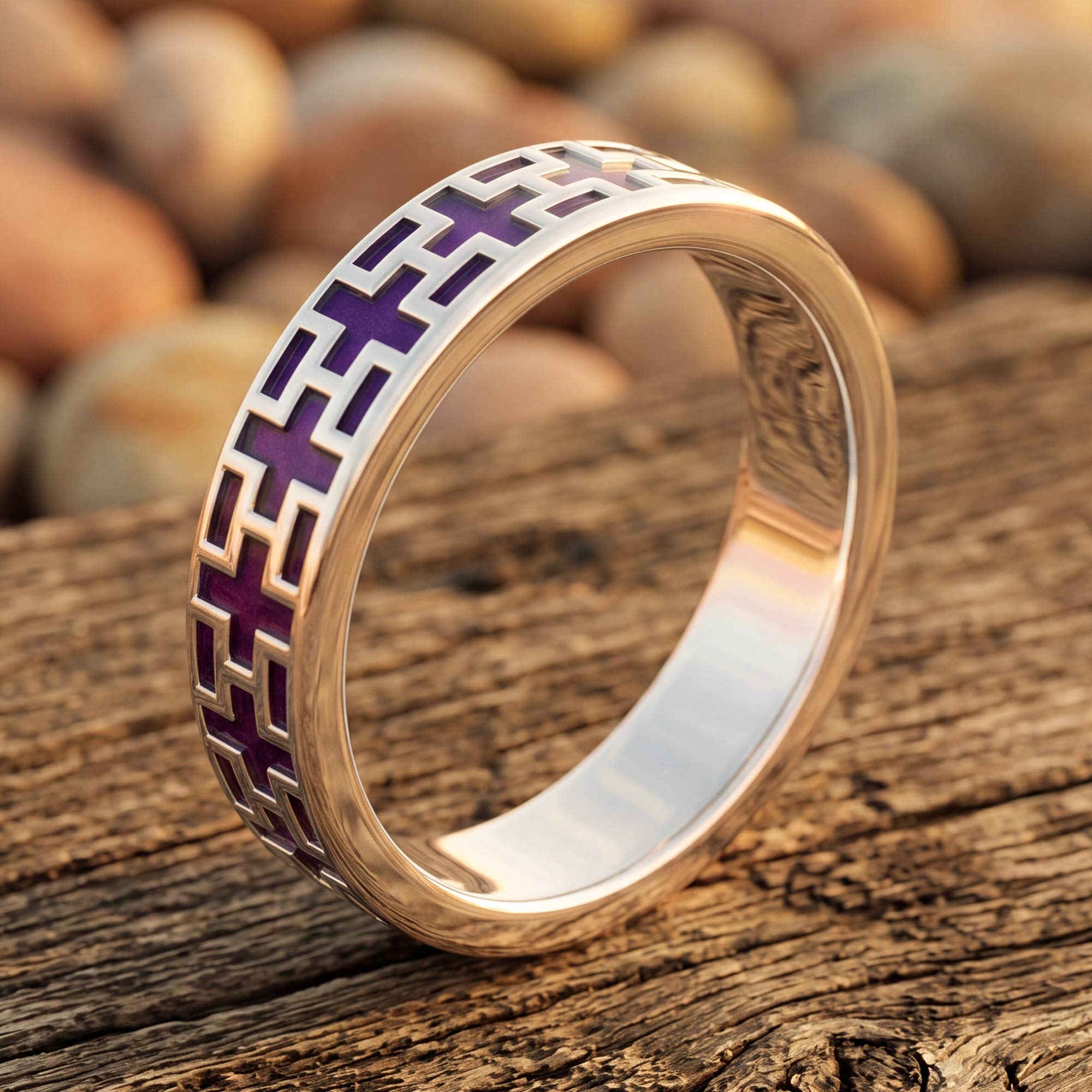Stacked Edge Ring - Purple 3