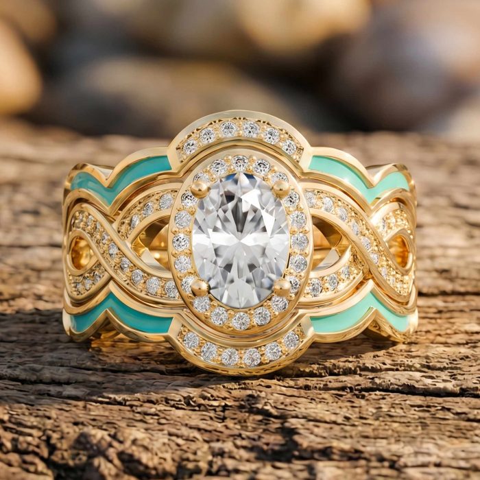 Sunset Canyons Ring - Moissanite & Gold 1