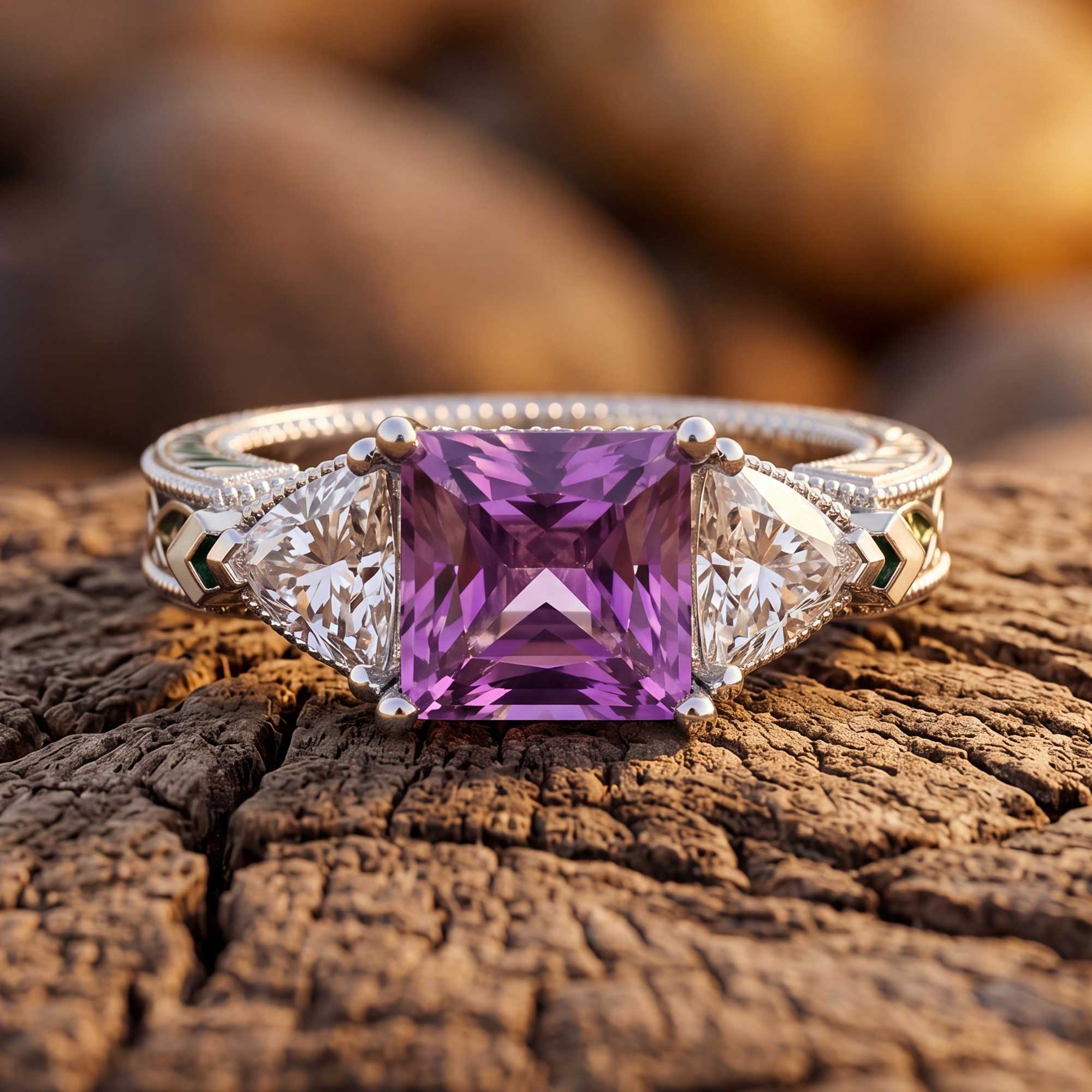 Tidal Embrace Ring - Amethyst 3