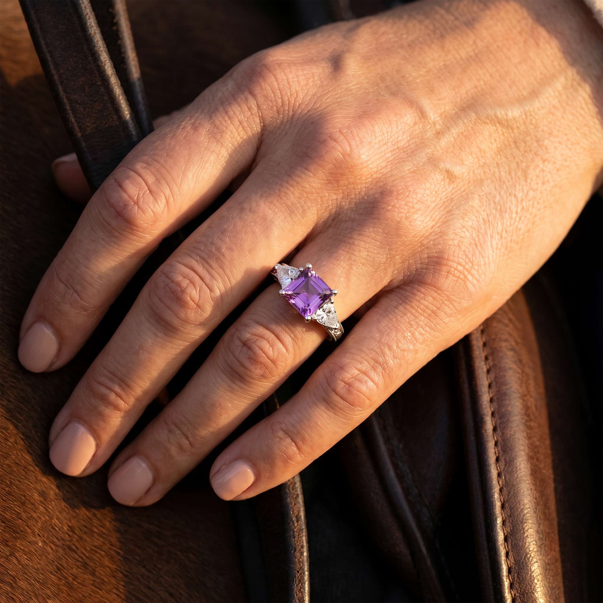 Tidal Embrace Ring - Amethyst 4