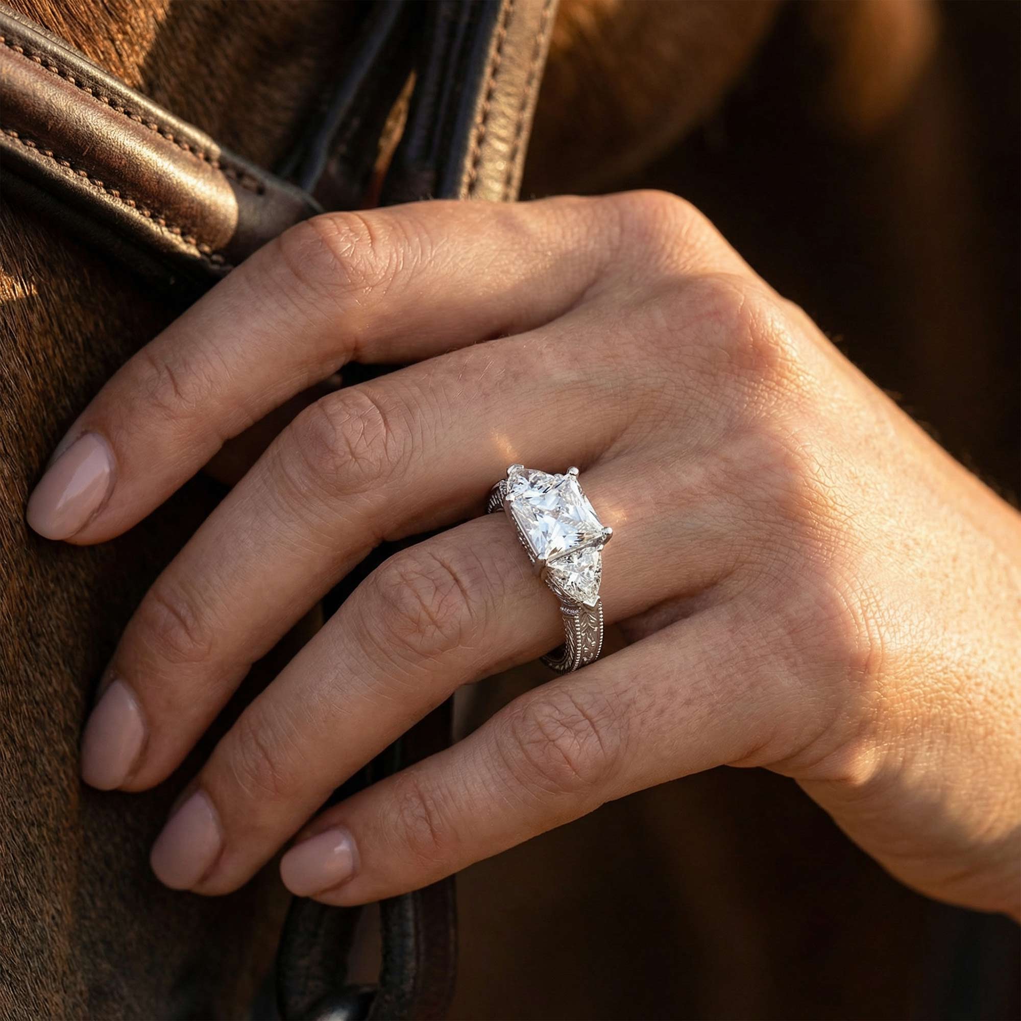 Tidal Embrace Ring - Moissanite 4