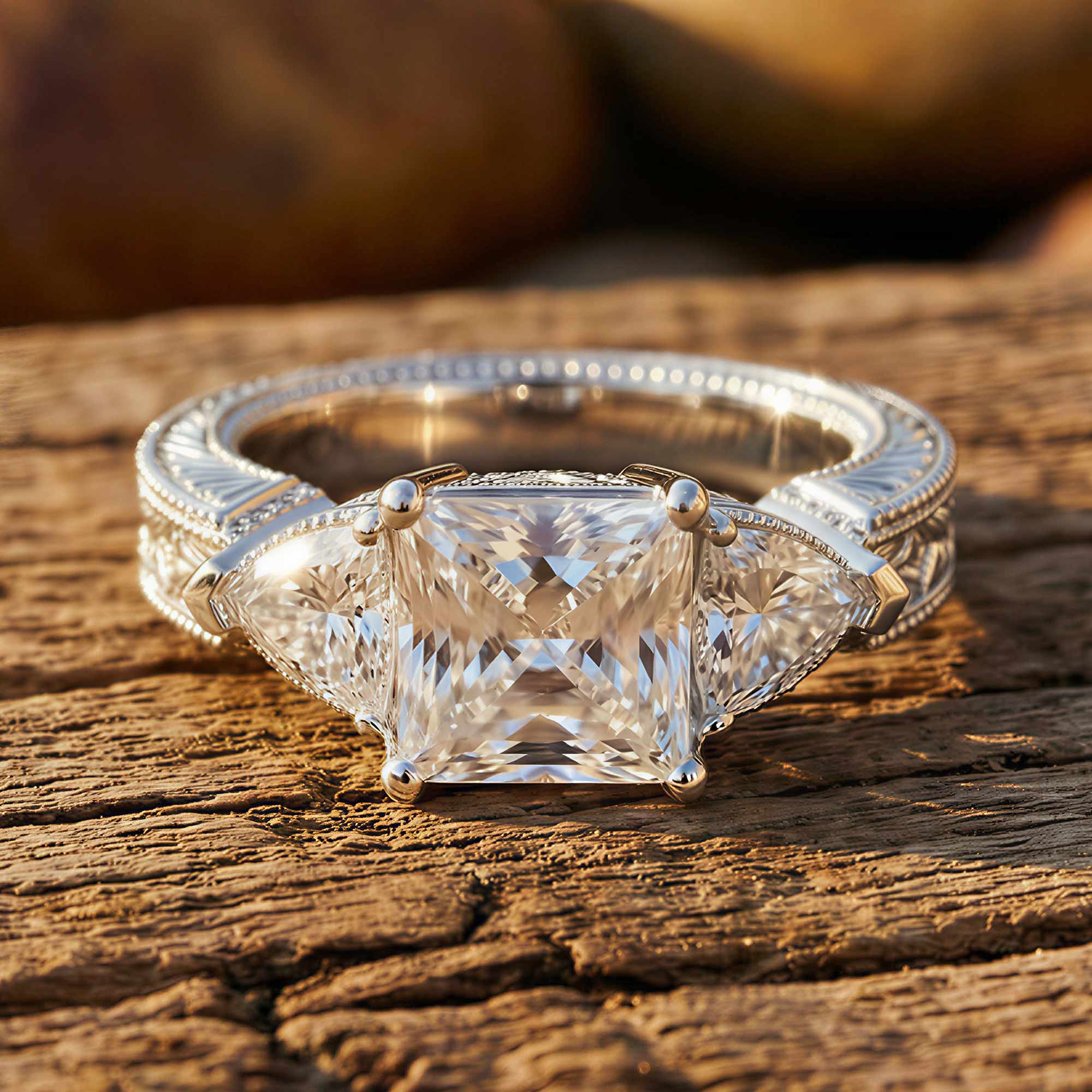 Tidal Embrace Ring - Moissanite 3