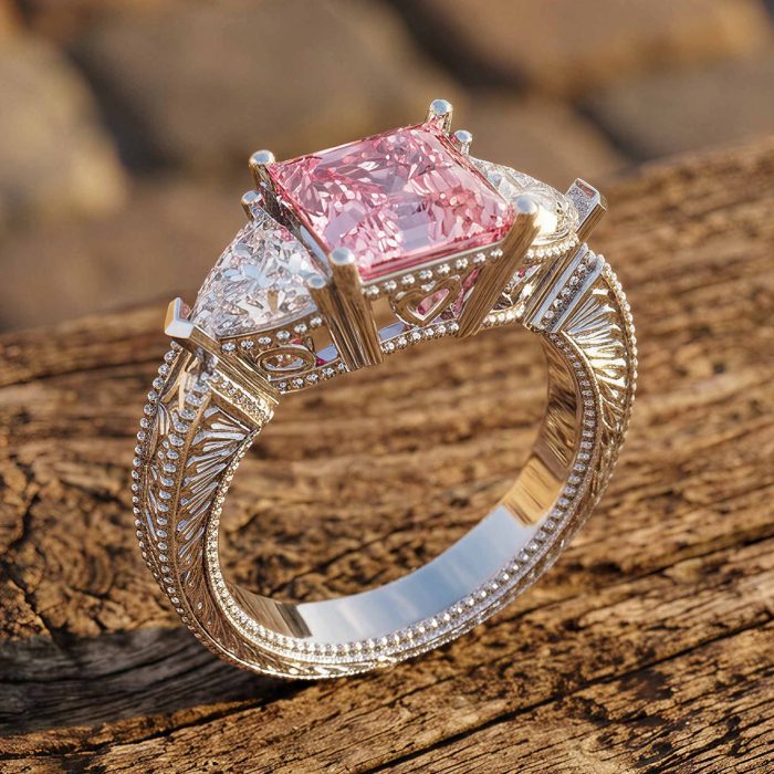 Tidal Embrace Ring - Rose Quartz 1