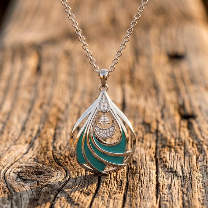 Zephyr Teardrop Necklace - Moissanite 1